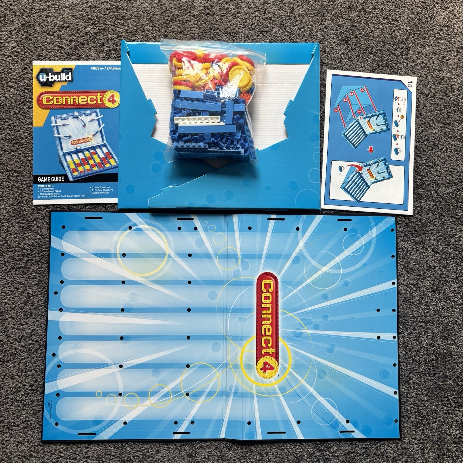 CONNECT 4 U-Build Lego System Board Game by Hasbro New Kids/Family Strategy Fun