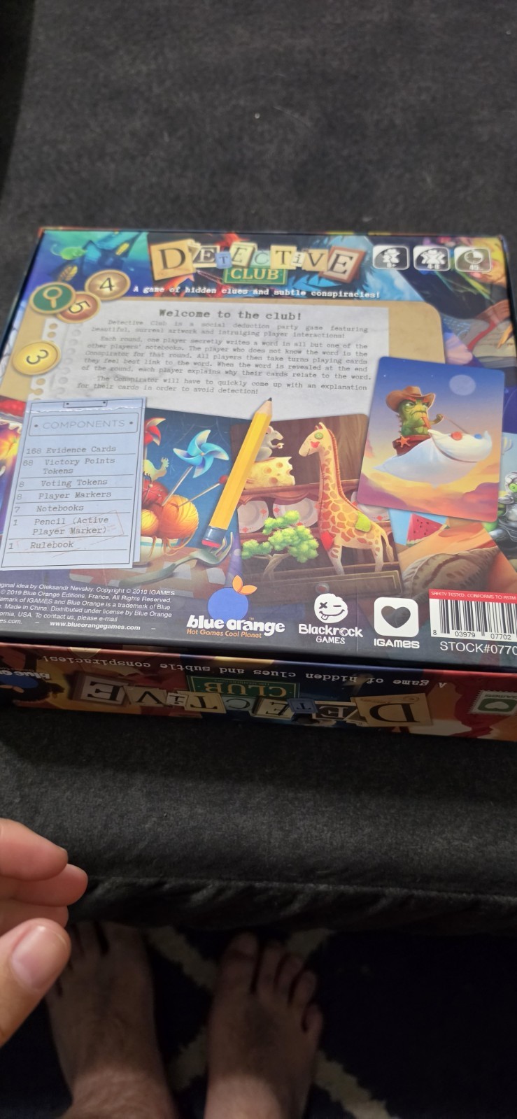 Detective Club Board Game – Blue Orange – Social Deduction – Excellent Condition