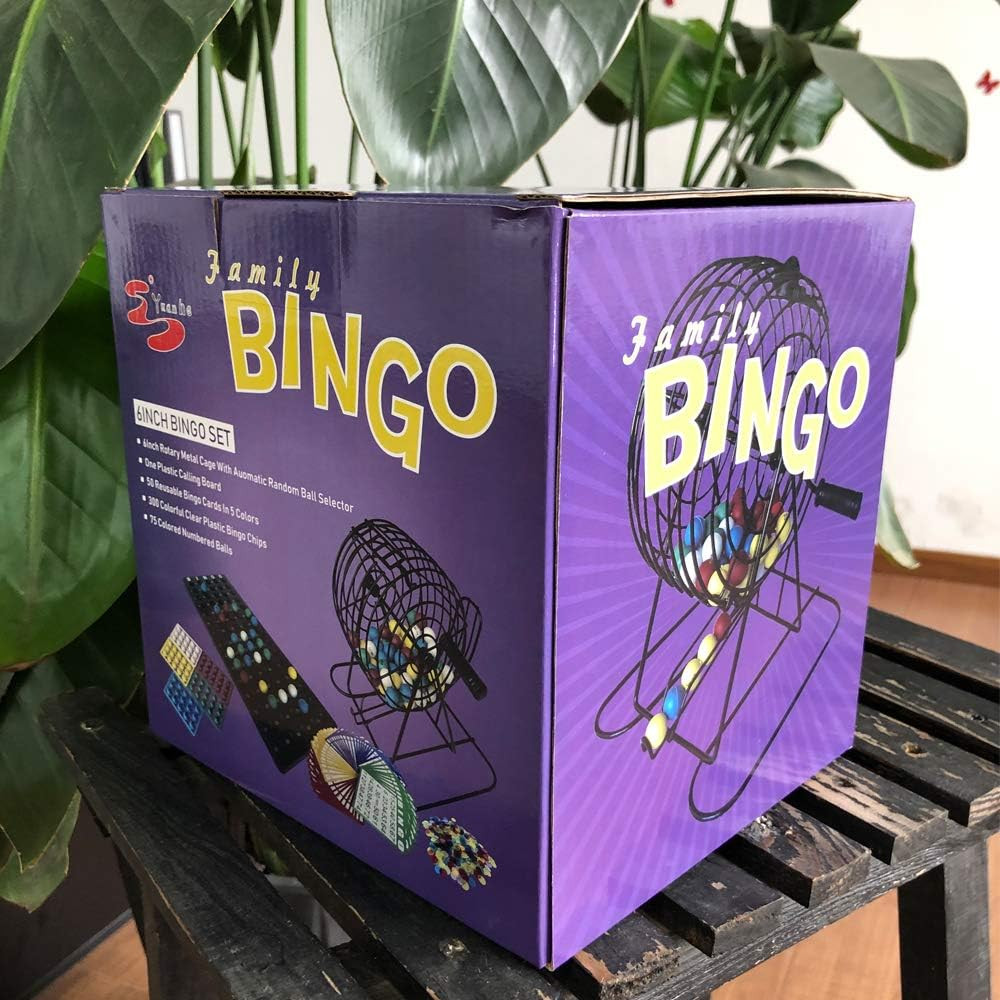 Deluxe Bingo Games Set – Metal Cage with Calling Board,50 Bingo