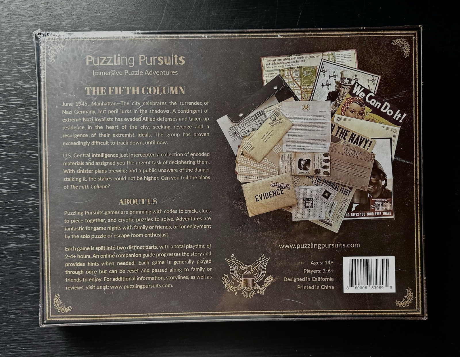 The Fifth Column Puzzling Pursuits Board Game – New + Sealed