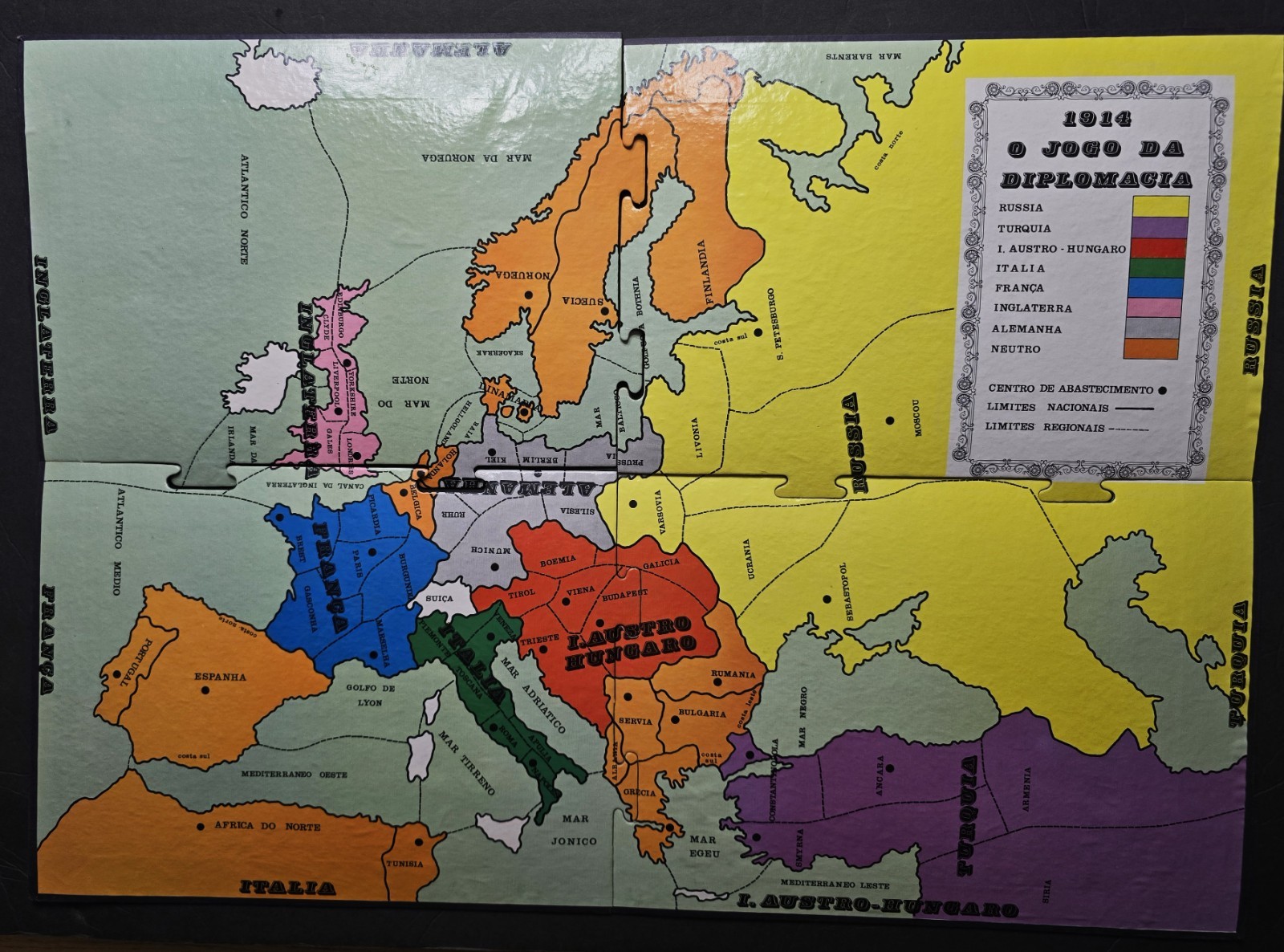 TWO BRAZILIAN PORTUGUESE GAMES – ” 1914″ AND “WAR” BOARD GAMES – GROW – COMPLETE
