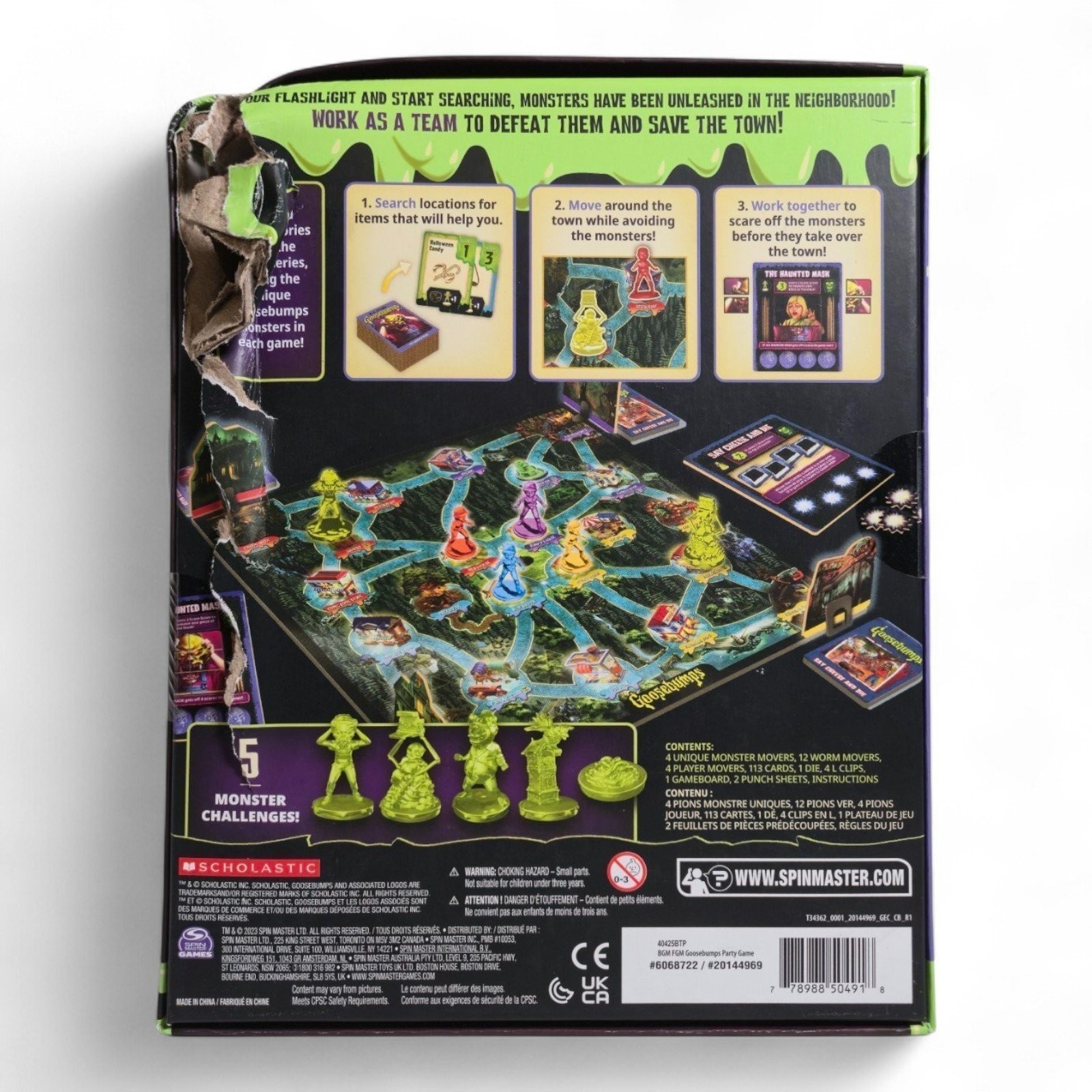 Goosebumps Cooperative Board Game by Spin Master – Defeat Monsters [DAMAGED BOX]