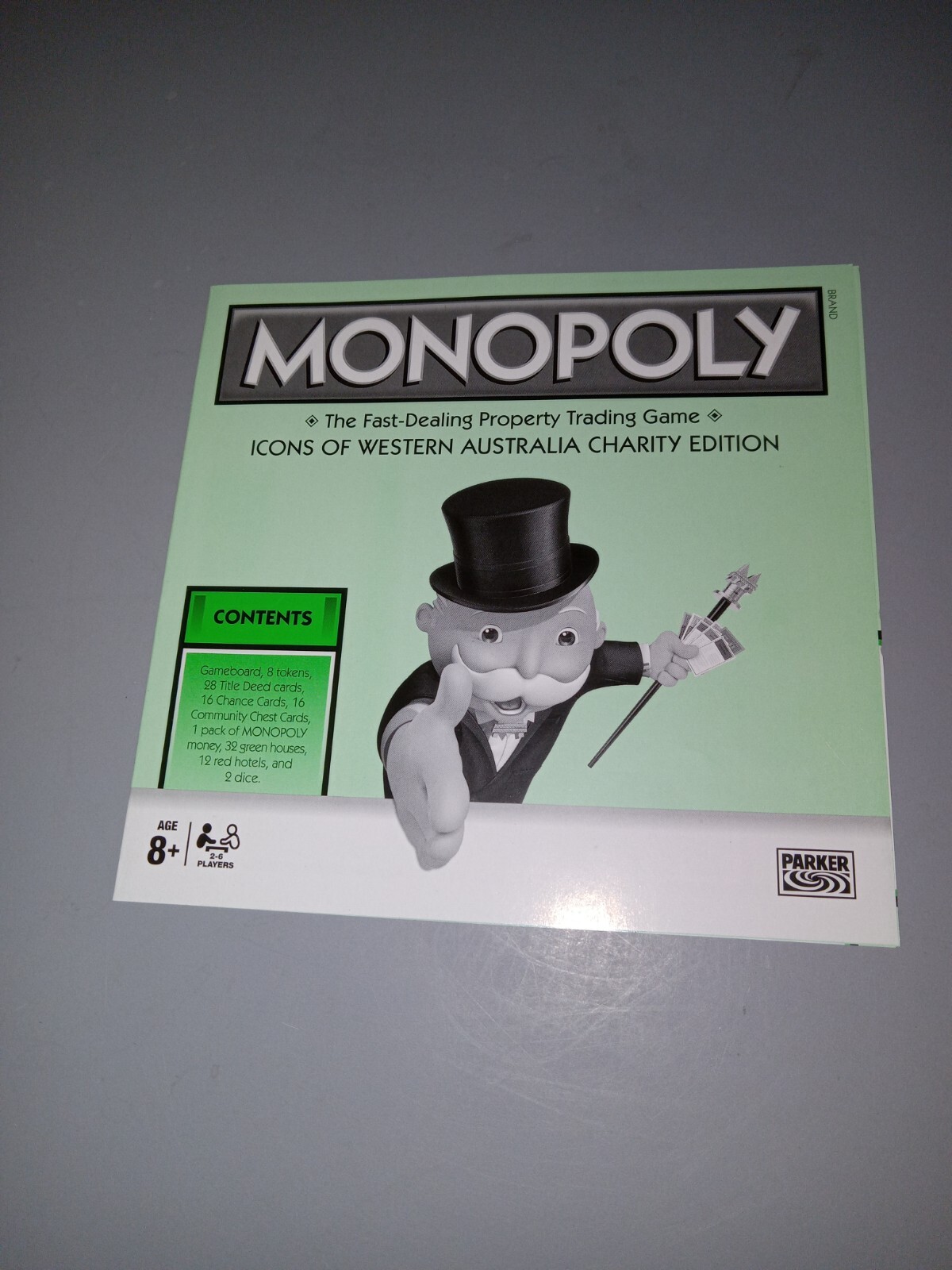 Monopoly Icons – Western Australia Charity Edition – Parts Sealed – Box Damage
