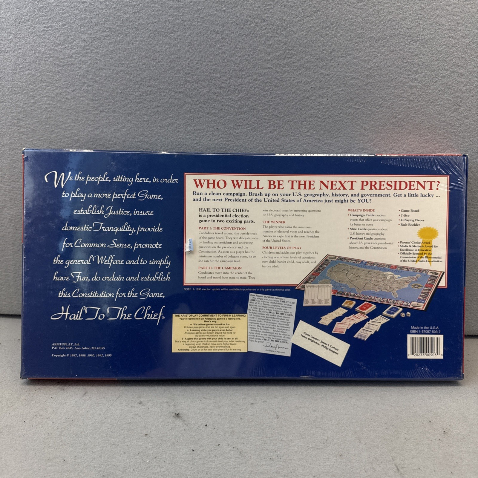 Hail To The Chief Presidential Election Board Game Factory Sealed Aristoplay