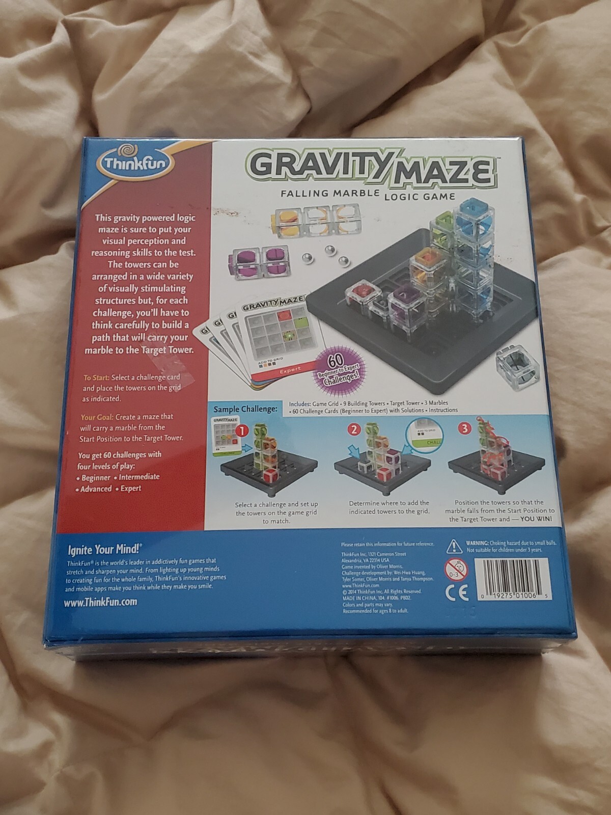 ThinkFun Gravity Maze Falling Marble Logic Game New Stem Gravity 60 Challenges