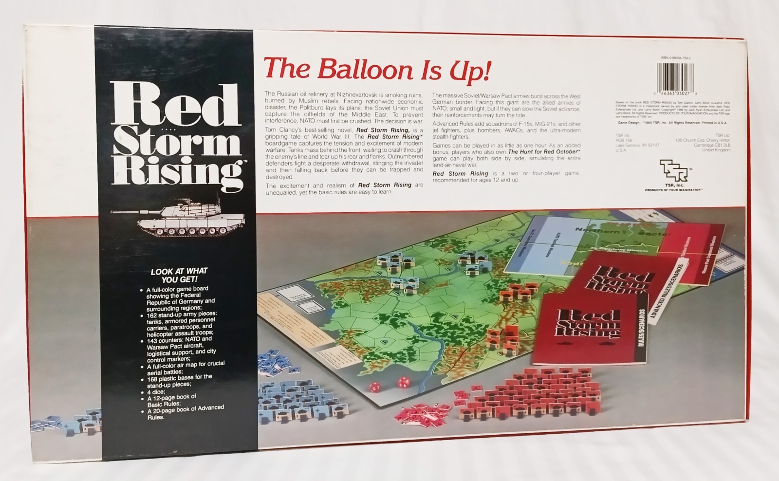 Red Storm Rising Board Game, 1989, TSR Opened, incomplete