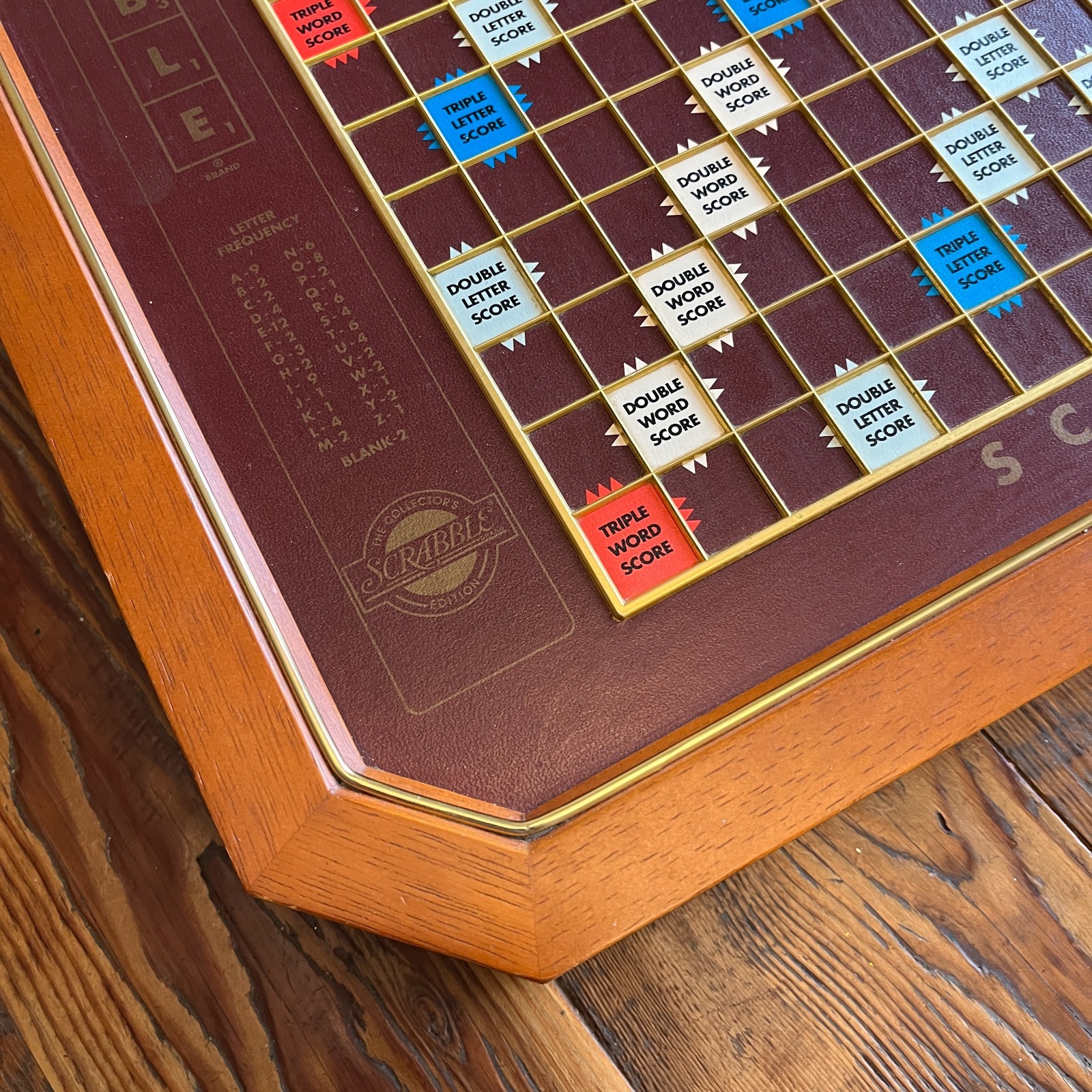Scrabble Franklin Mint 1990 Collector’s Edition 24K Gold Plated Tiles Wood EUC