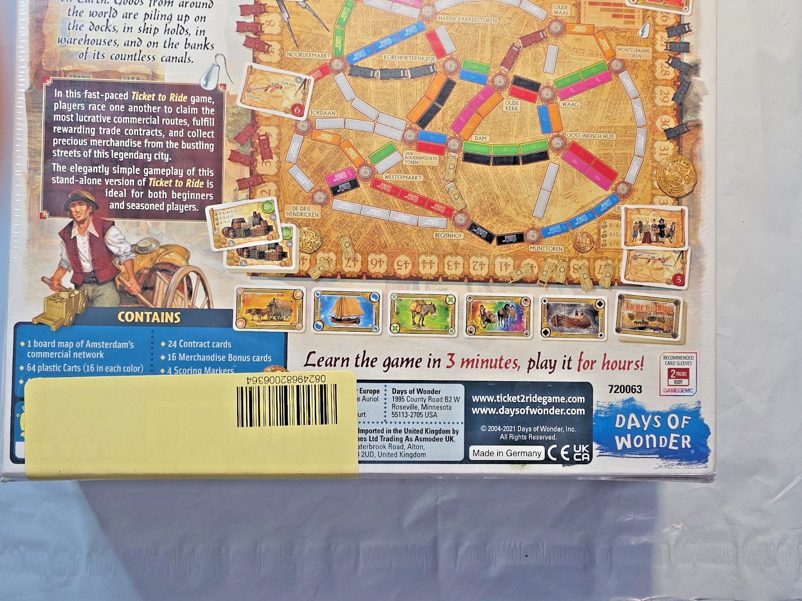Alan R. Moon Ticket to Ride Amsterdam Board Game by Days of Wonder Fact Sealed
