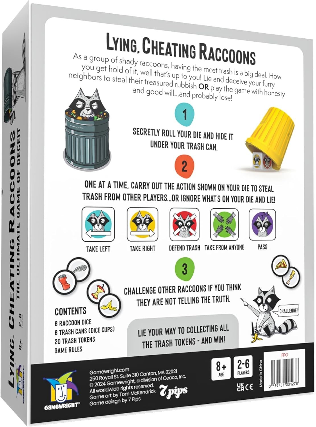 Lying, Cheating Raccoons – The Ultimate Bluffing Dice Game for 2-6 Players, A…