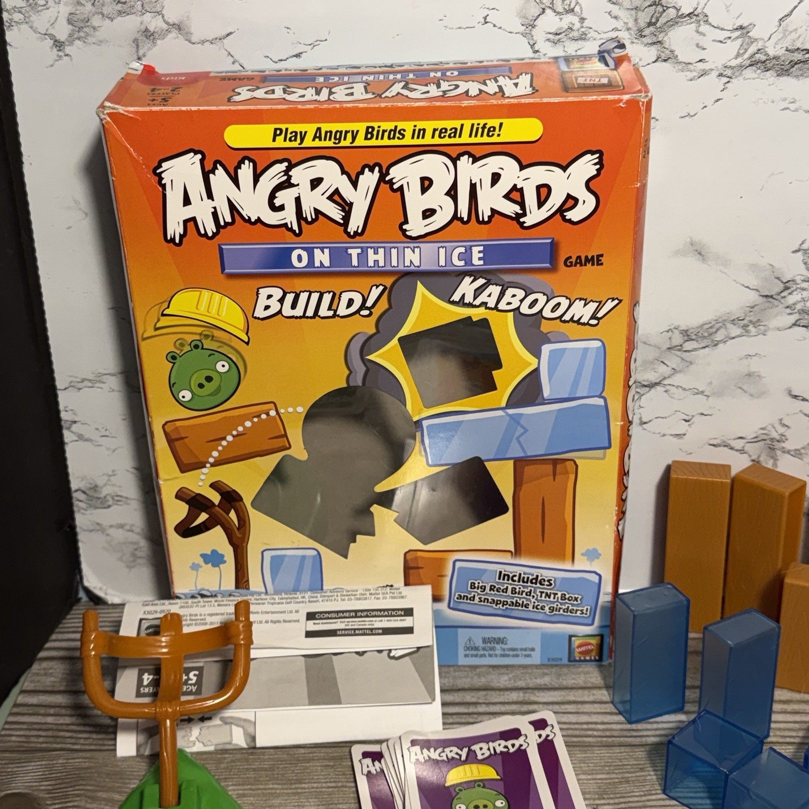 2011 Mattel Angry Birds On Thin Ice Game 95% Complete Missing 1 Piece TNT Box