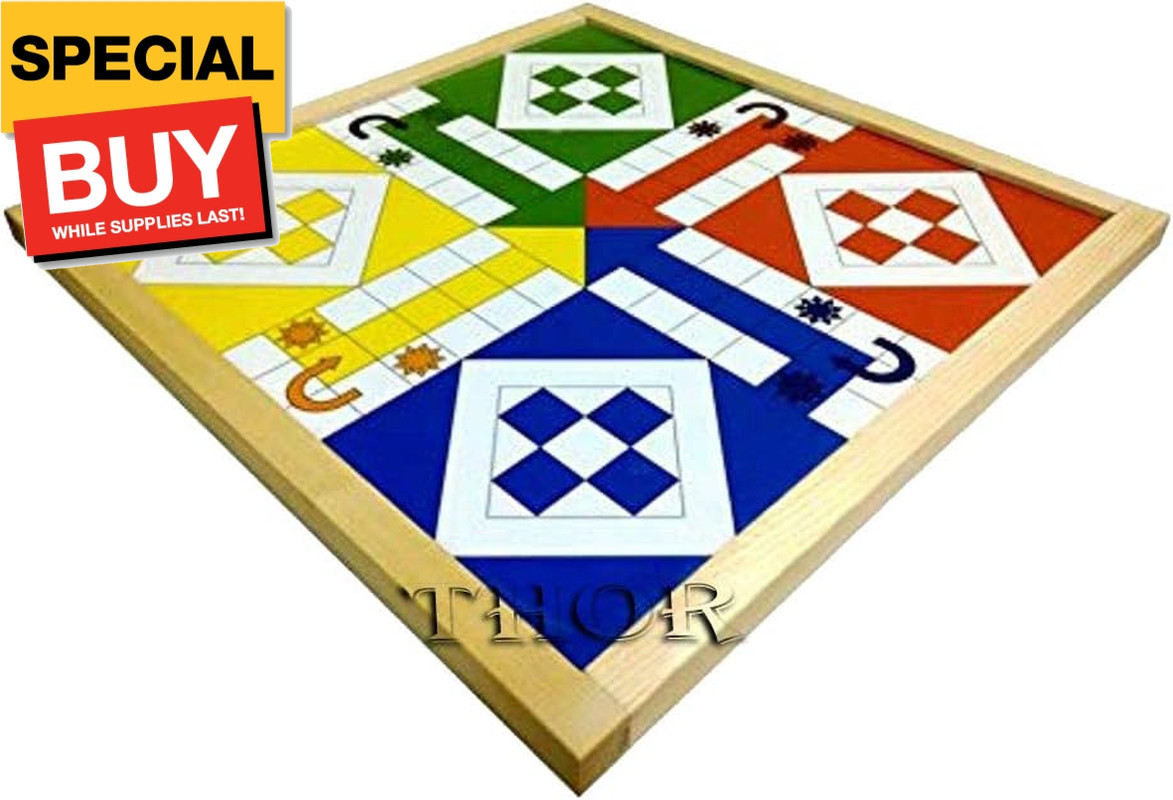 Best Handmade 2 in 1 Wooden Magnetic Ludo & Snake Ladders Board Game Set Rustic