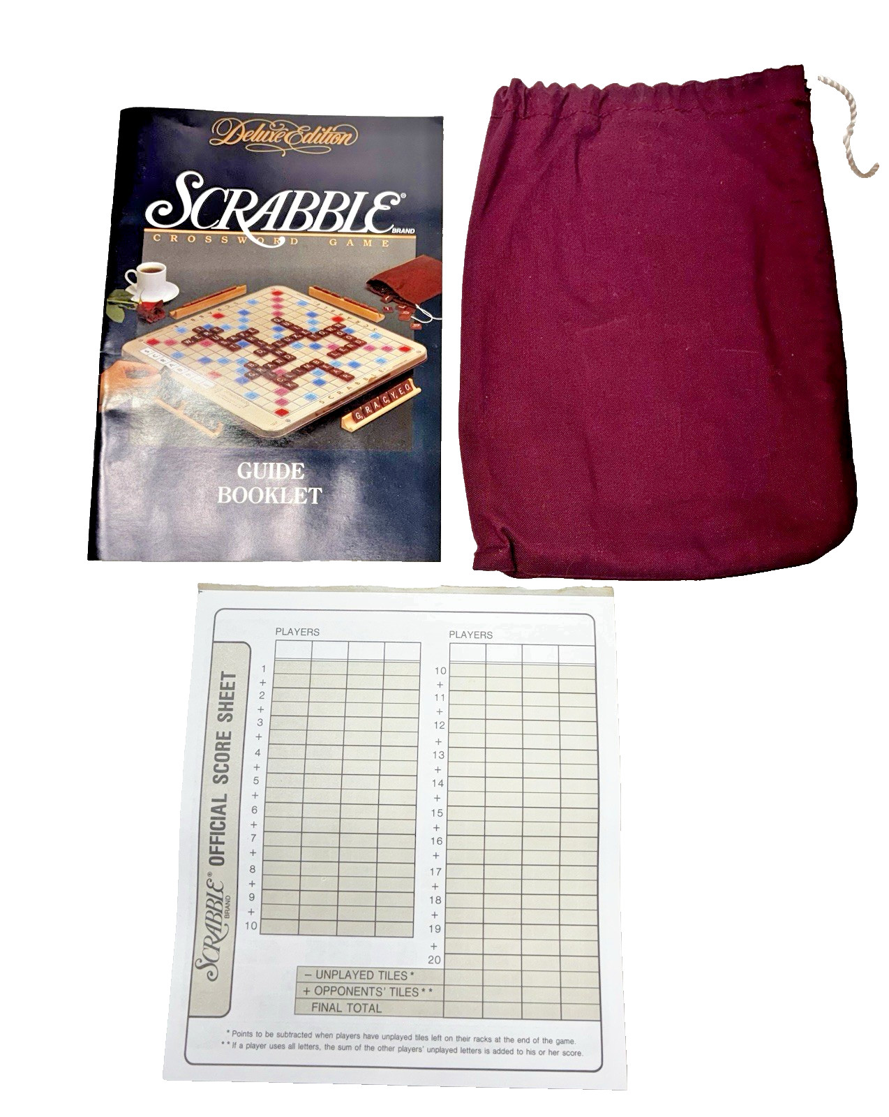Scrabble Deluxe Edition Vintage 1989 Milton Bradley Board Game Complete