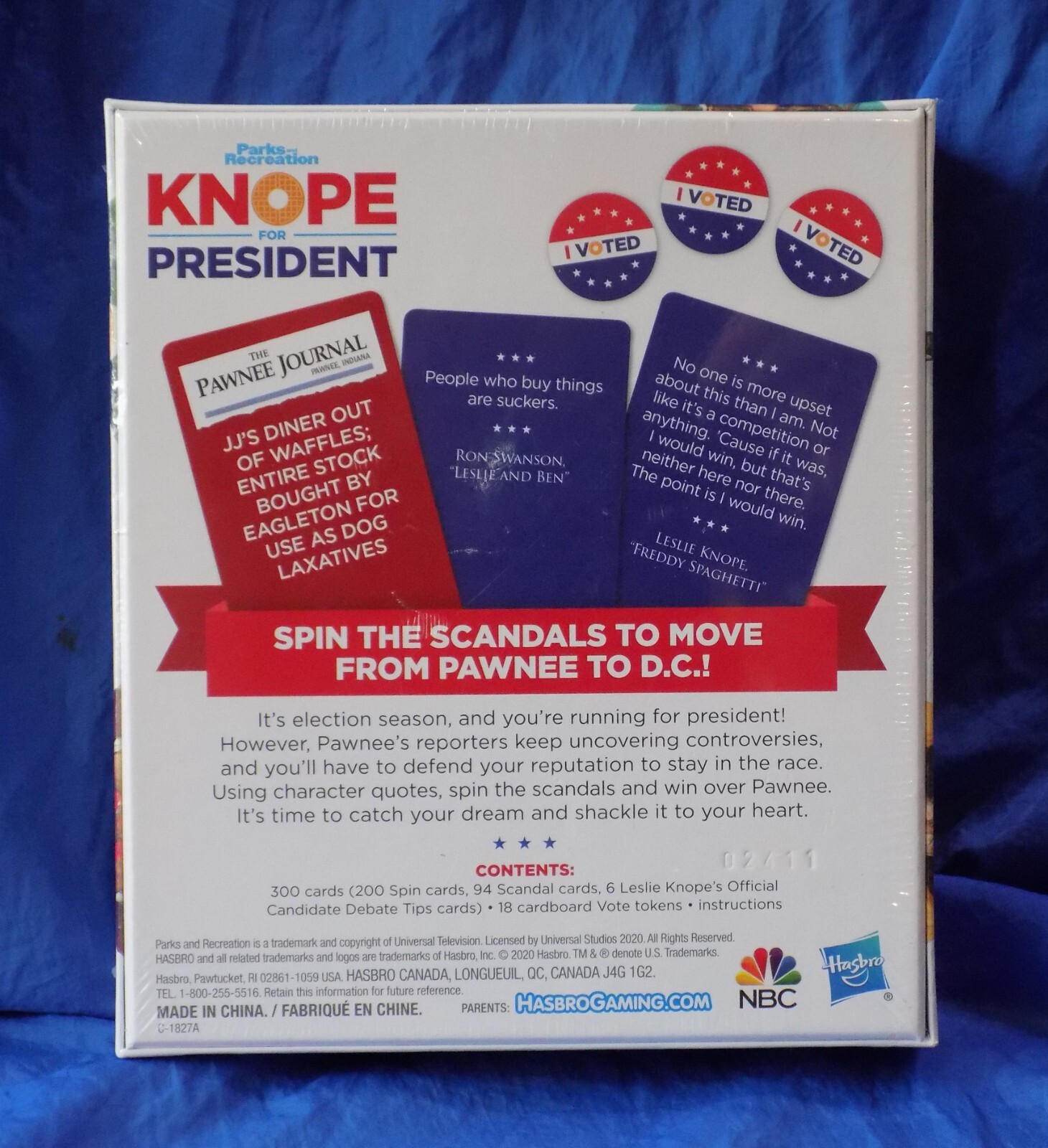 Parks & Recreation KNOPE FOR PRESIDENT Party Game Hasbro 2020 Amy Poehler