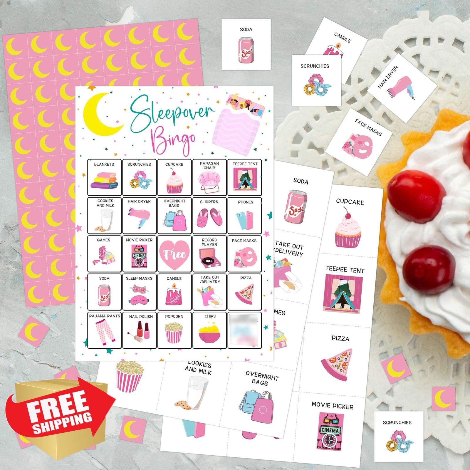HMJKL Sleepover Bingo Game 24 Player Sleepover