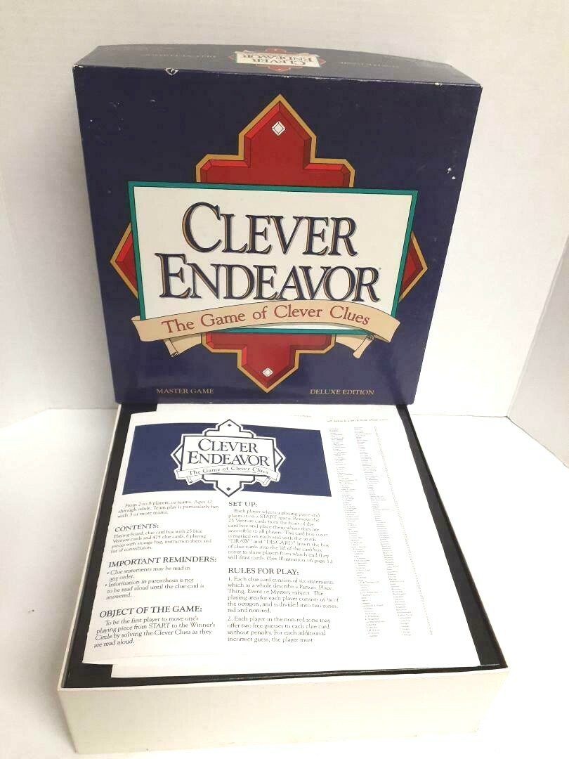 Clever Endeavor, the Game of Clever Clues Master Game Deluxe Edition 1989.