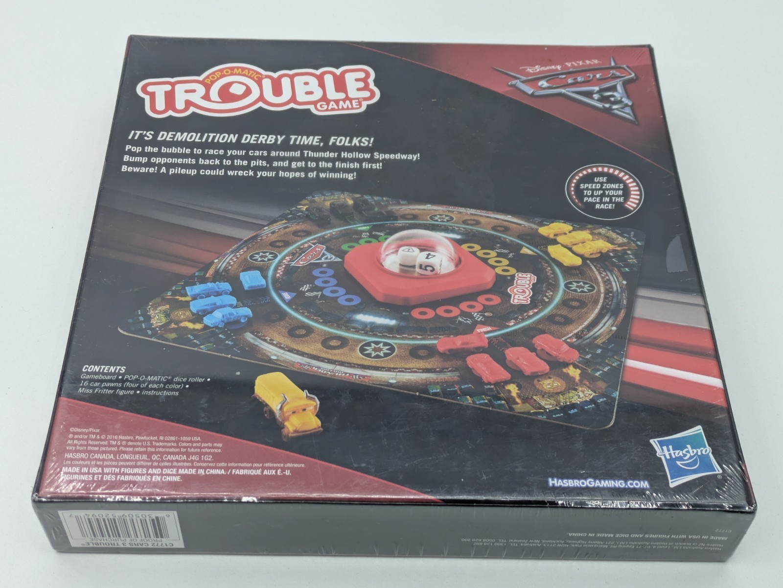 Disney Pixar Cars 3 TROUBLE Board Game with Pop-O Matic Dice Roller Sealed New