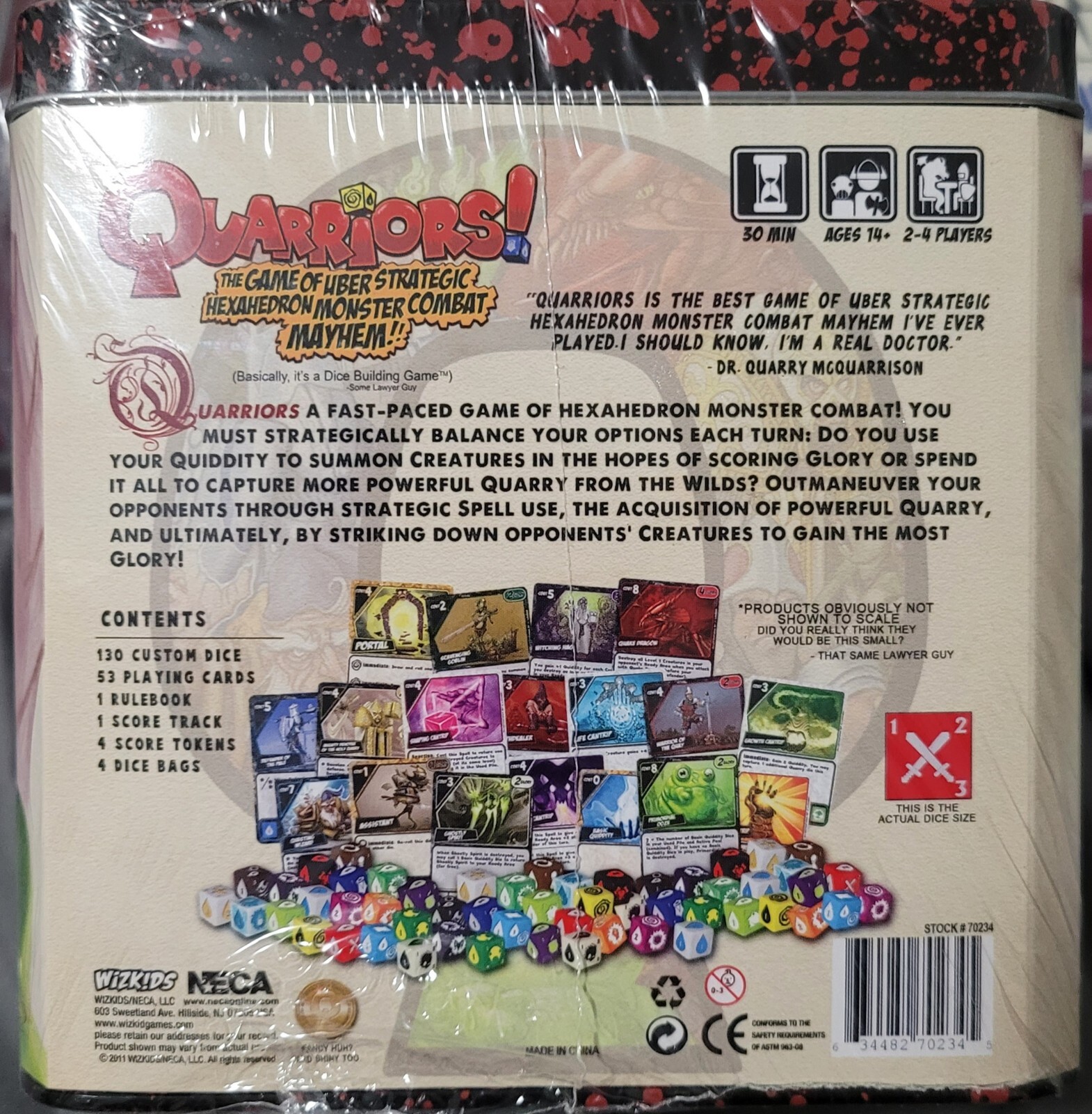 WizKids NECA Quarriors Dice Building Game Metal Tin Version SEALED HTF