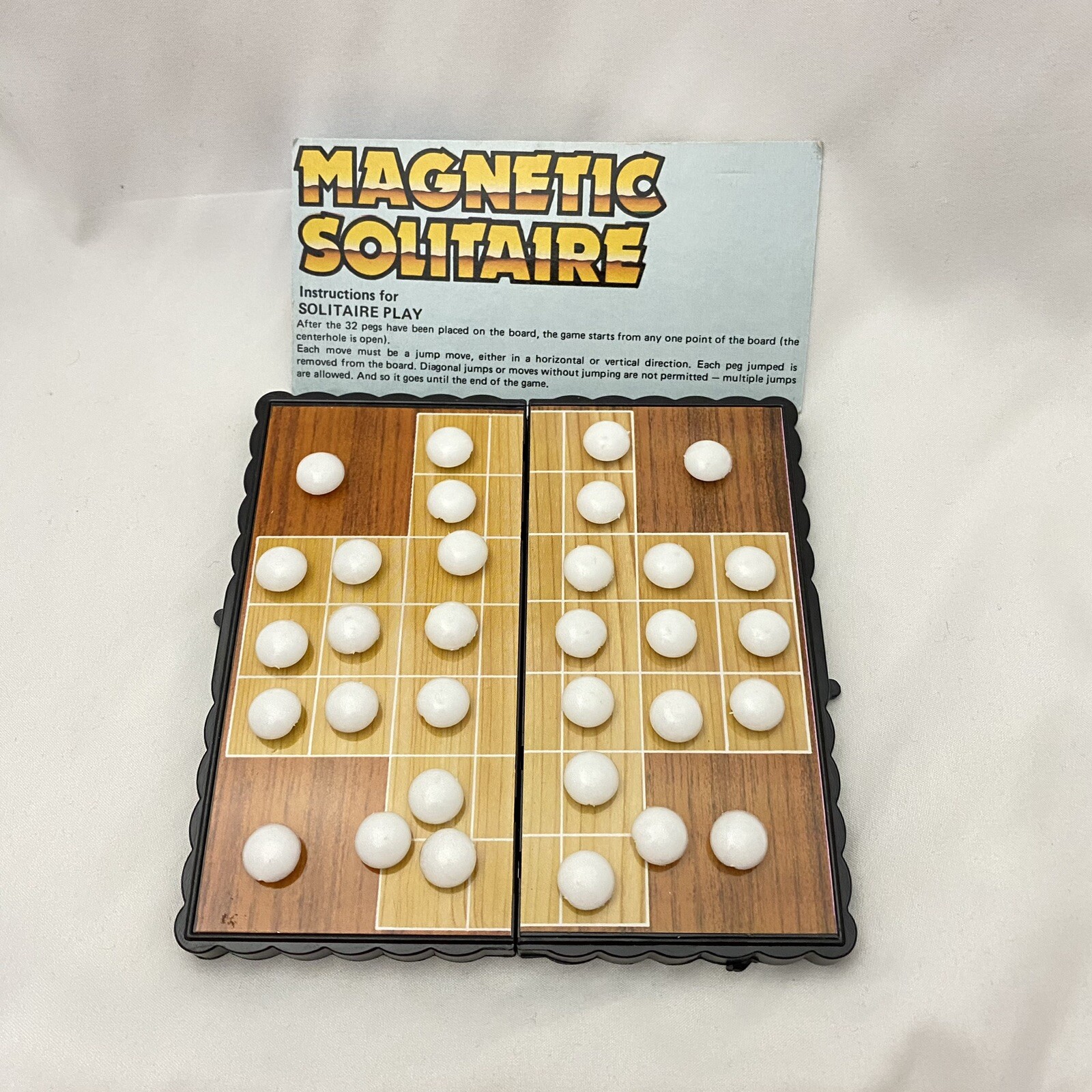 Vintage Magnetic Solitaire Travel Game Children’s Kids Game Mini