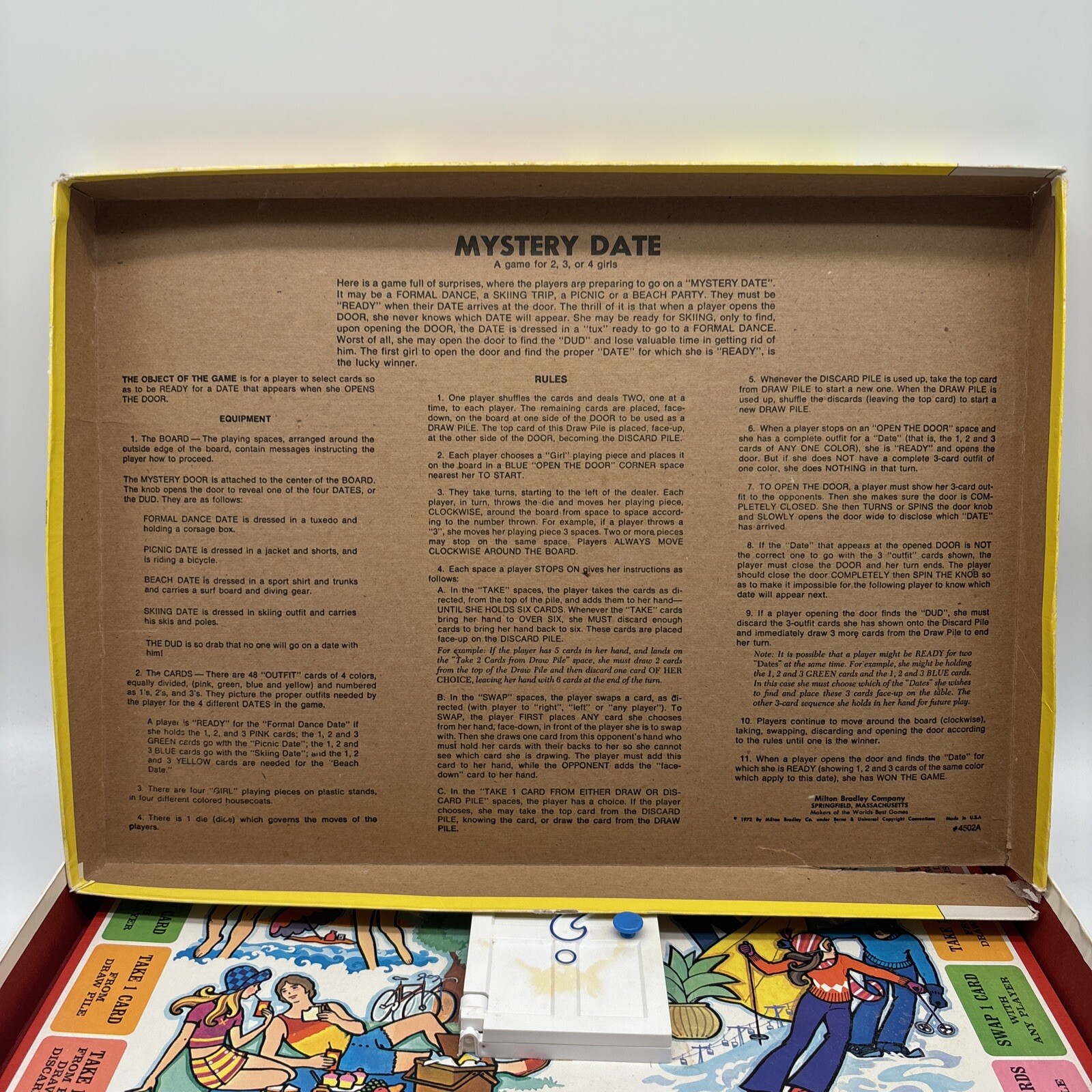 Vintage 1972 Milton Bradley Mystery Date Board Incomplete!