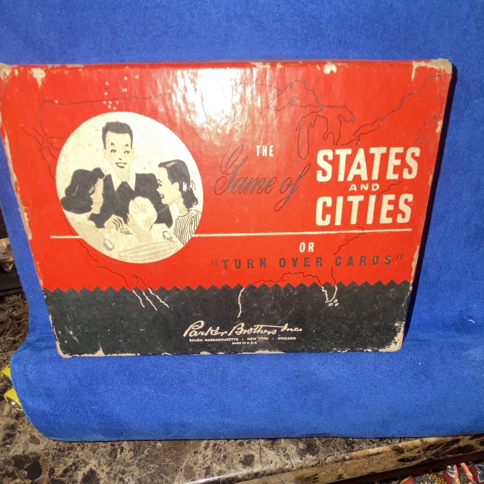 1946 Parker’s Brothers Game of States & Capitals Vintage Free Shipping