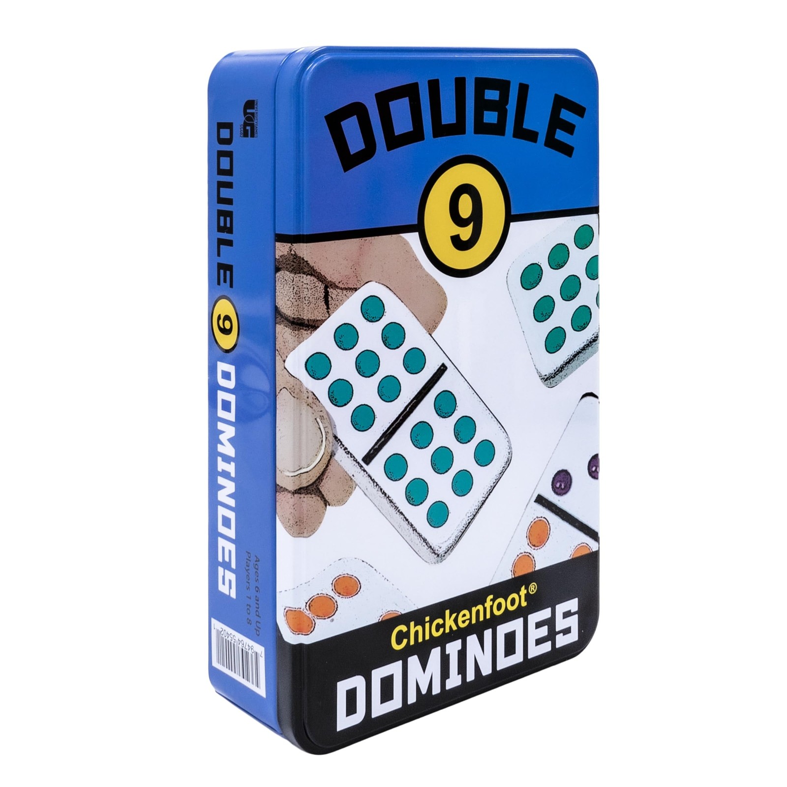 Dominoes Double 9 Colored Dot Travel Tin Set 2 to 8 Players Ages 8 to 99
