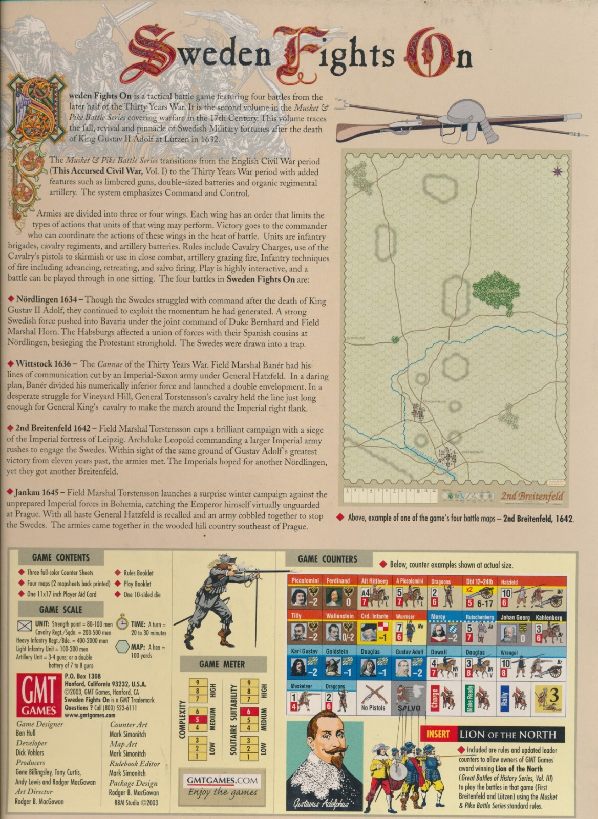 SWEDEN FIGHTS ON (GMT Board Game / 30-Years War) Unpunched Counters