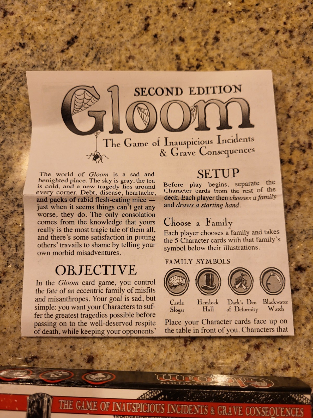 Gloom (2nd Edition) by Keith Baker Atlas Games 2 To 4 Players Card Game