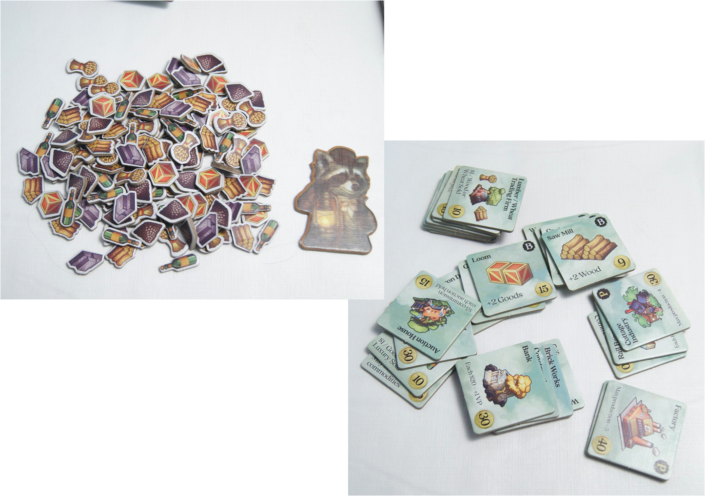 Board Card Game Lot: Raccoon Tycoon & Sunflower Valley