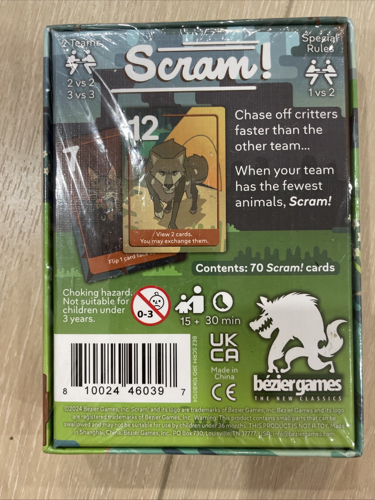 Scram! Critters VS Campers Bezier Games NEW SEALED CARD GAME