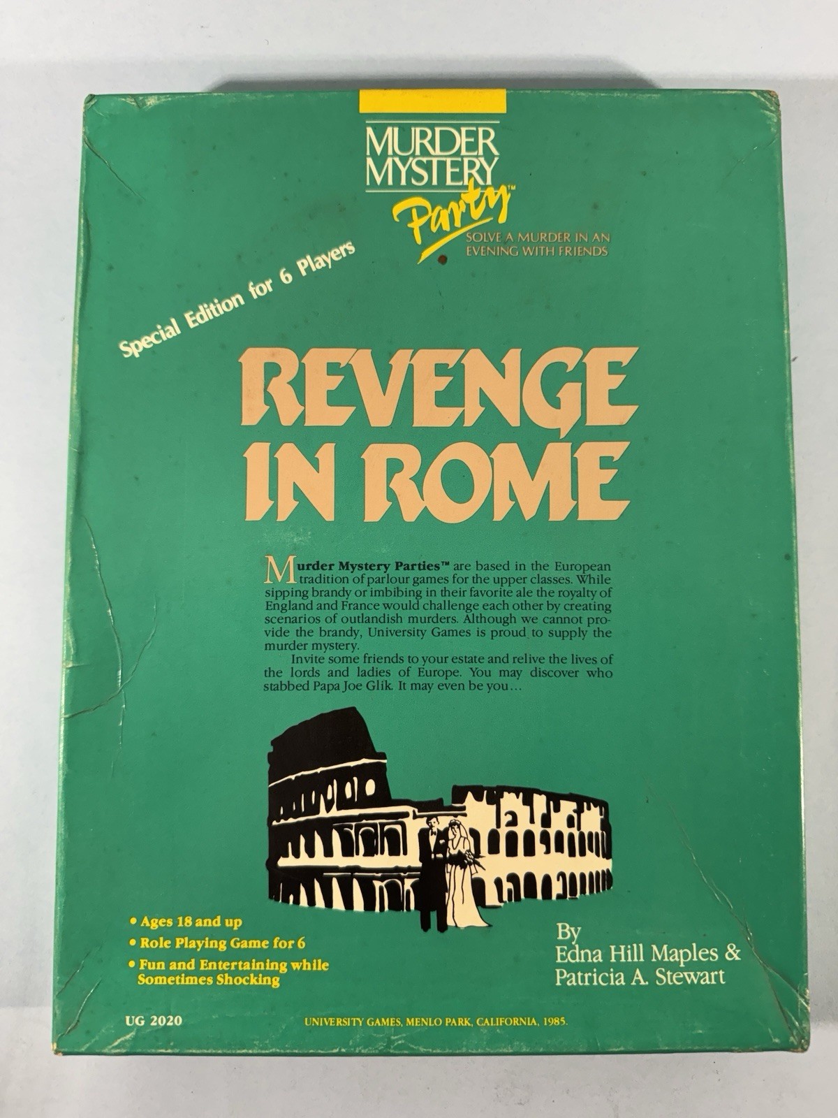 Revenge in Rome Murder Mystery Party Kit Role Playing Special Edition Used 1985
