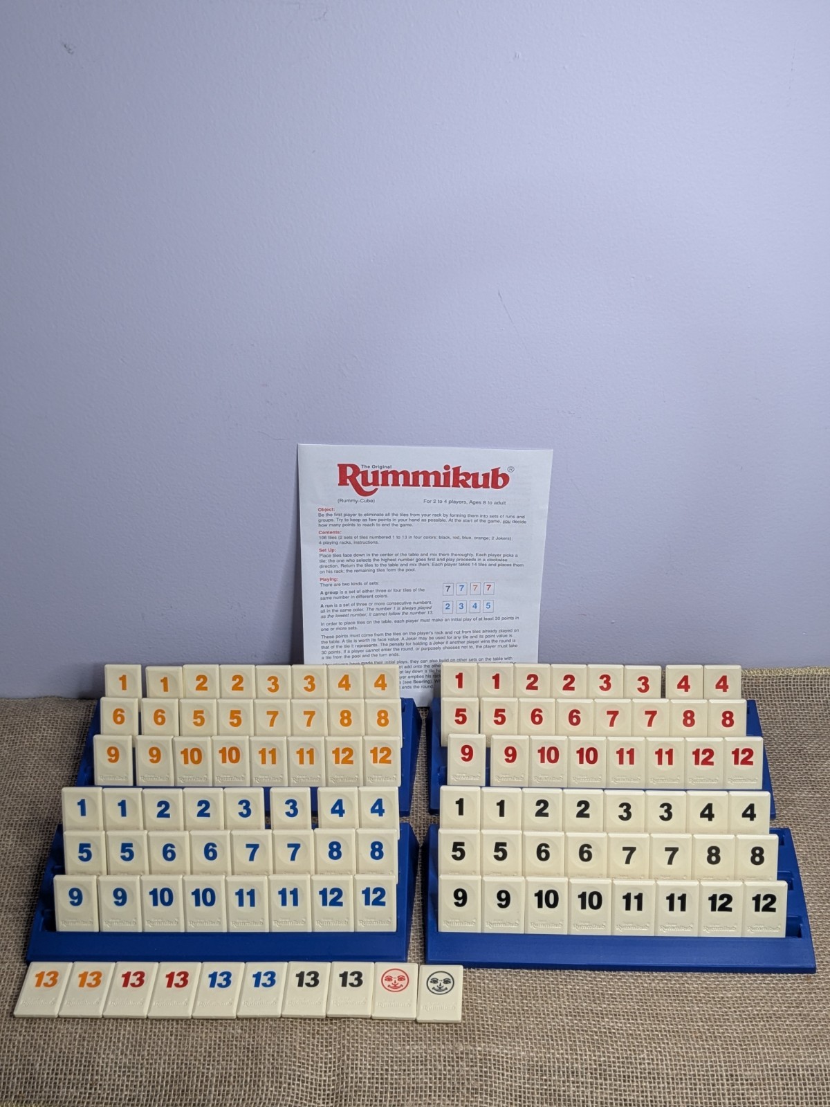Pressman 1997 Edition THE ORIGINAL Rummikub Board Game 4 players Rummy Tile Game