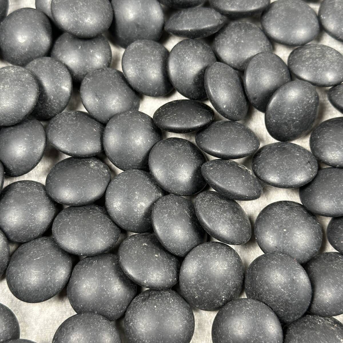 Natural Hon Hamaguri Clam Shell Go Stones Nachi Black 37 Snow Grade Kiri Bowls