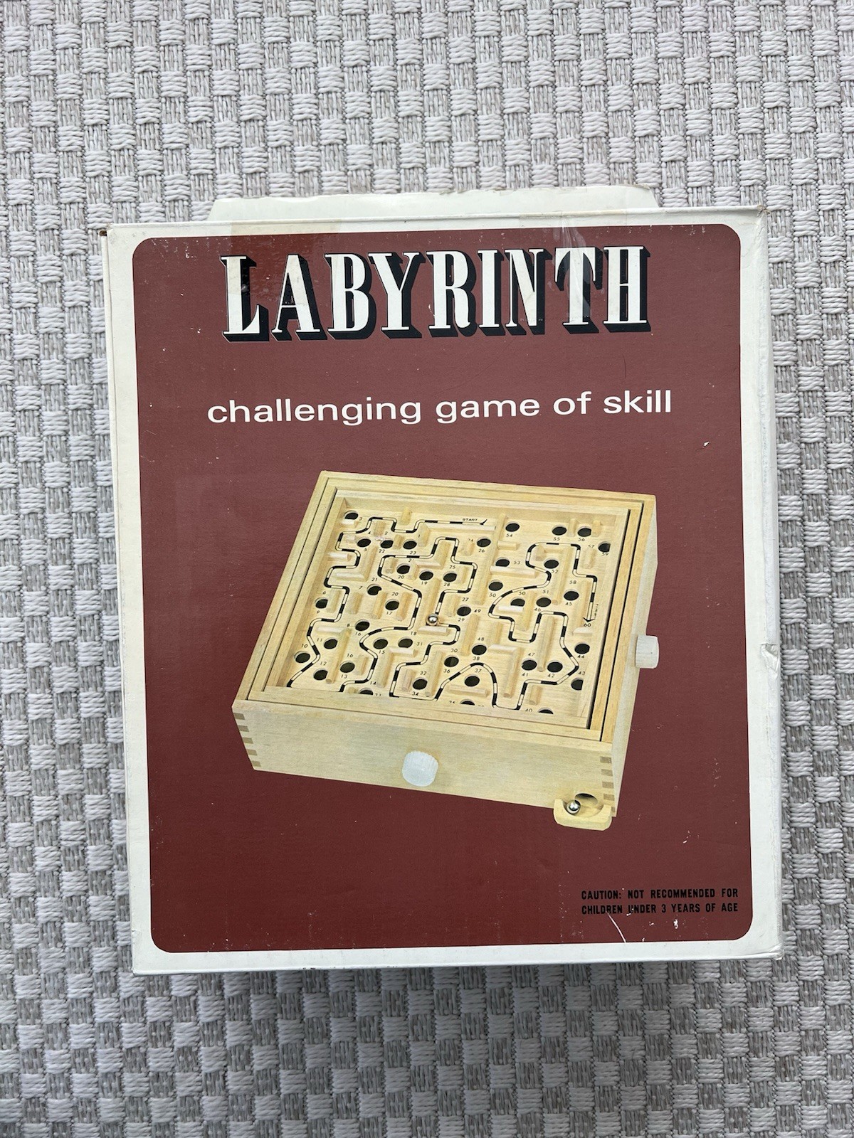 Vintage 1970s Labyrinth Wood Maze Balance Strategy Game w Marbles 9x11x2.5 Works