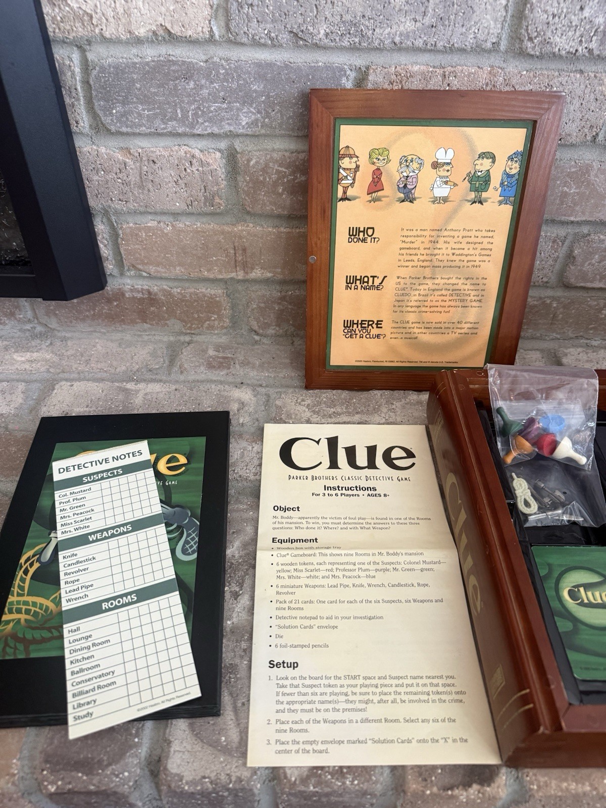 Parker Brothers Clue Vintage Collection Wooden Box Board Game 8+ 2003 008-41251