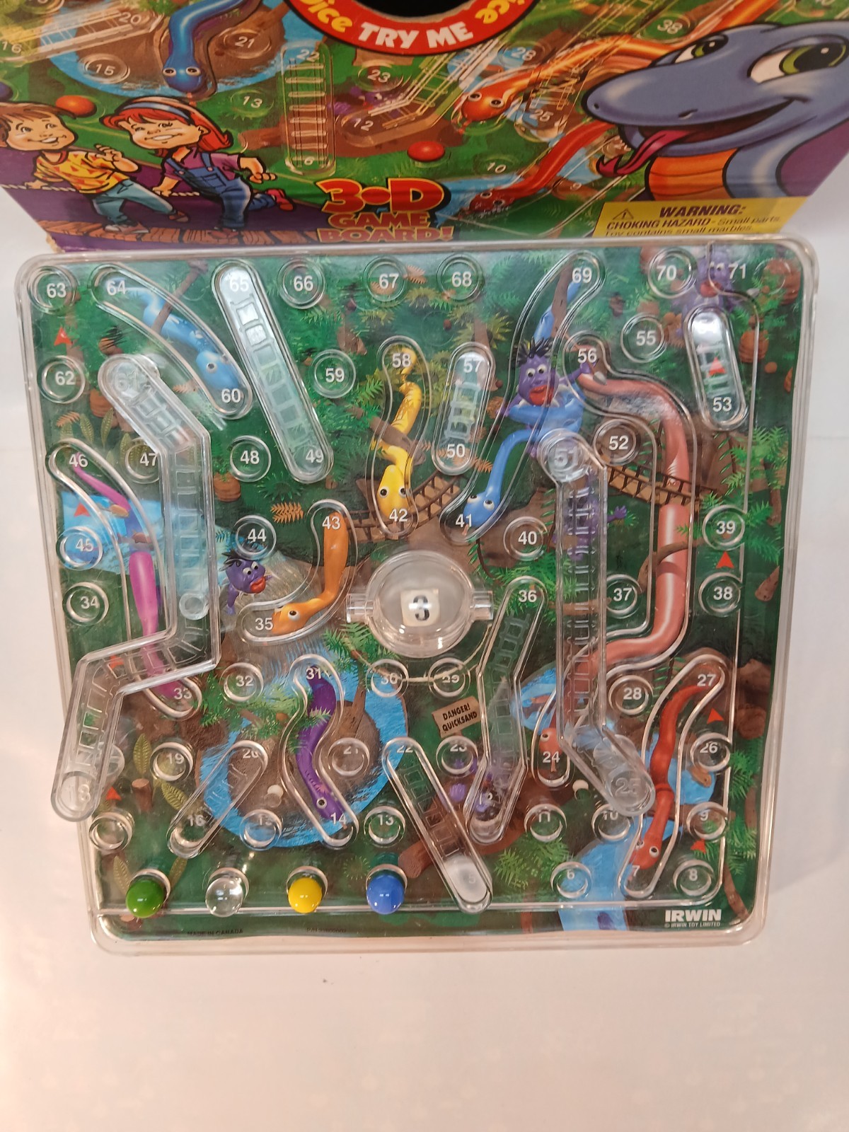 Vintage 3D Snakes And Ladders Board Game Irwin Toys