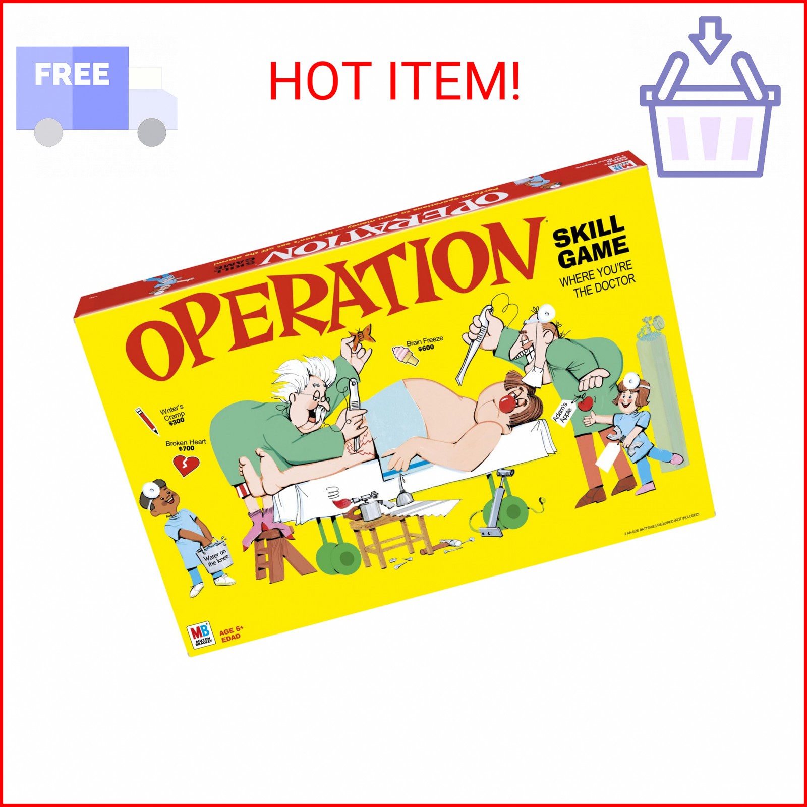 Hasbro Gaming Operation Electronic Board Game, Family Games for Kids Ages 6+, Ki