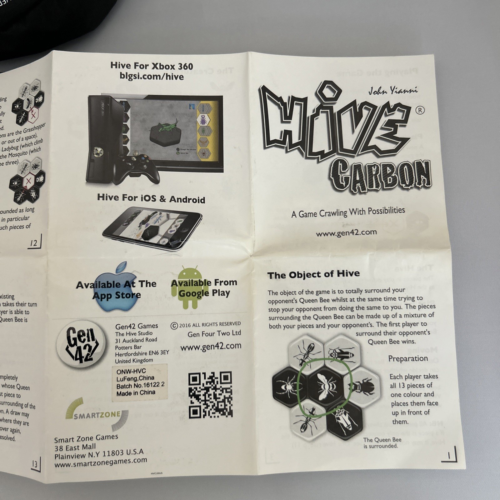 Hive Carbon Game 2017 Black & White Version Gen 42 Complete John Yianni