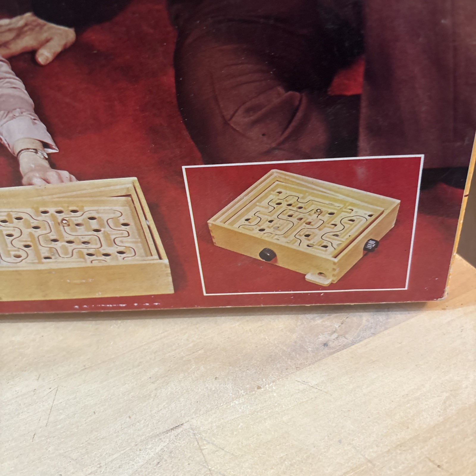 Vtg 80s Labyrinth Wooden Steel Ball Marble Tilting Maze Puzzle Game Roll-A-Maze