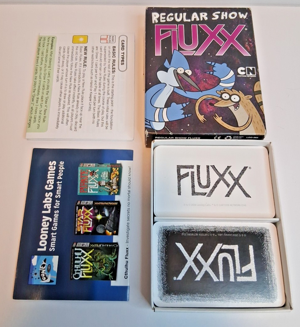 Regular Show Fluxx Card Game Cartoon Network Looney Labs Complete w/ Box