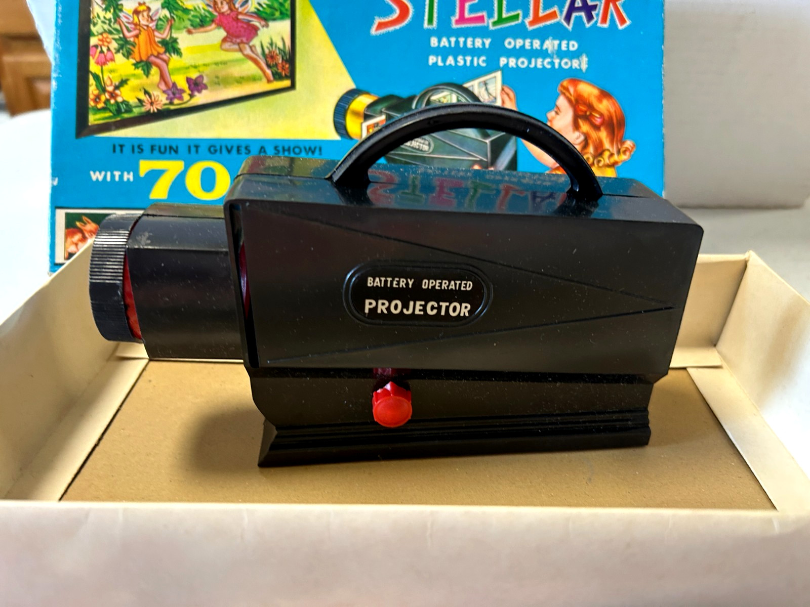 Vintage 1960s Stellar Battery Operated Toy Projector Slides No 8106 Hong Kong