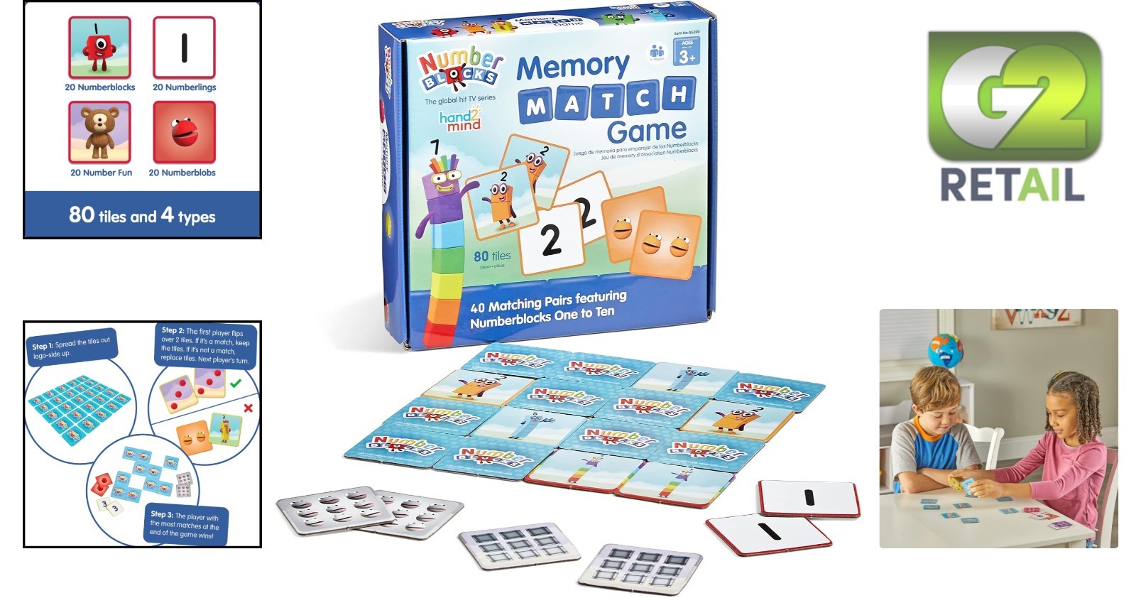 Learn with Numberblocks: 80-Tile Matching Game for Toddlers & Preschoolers