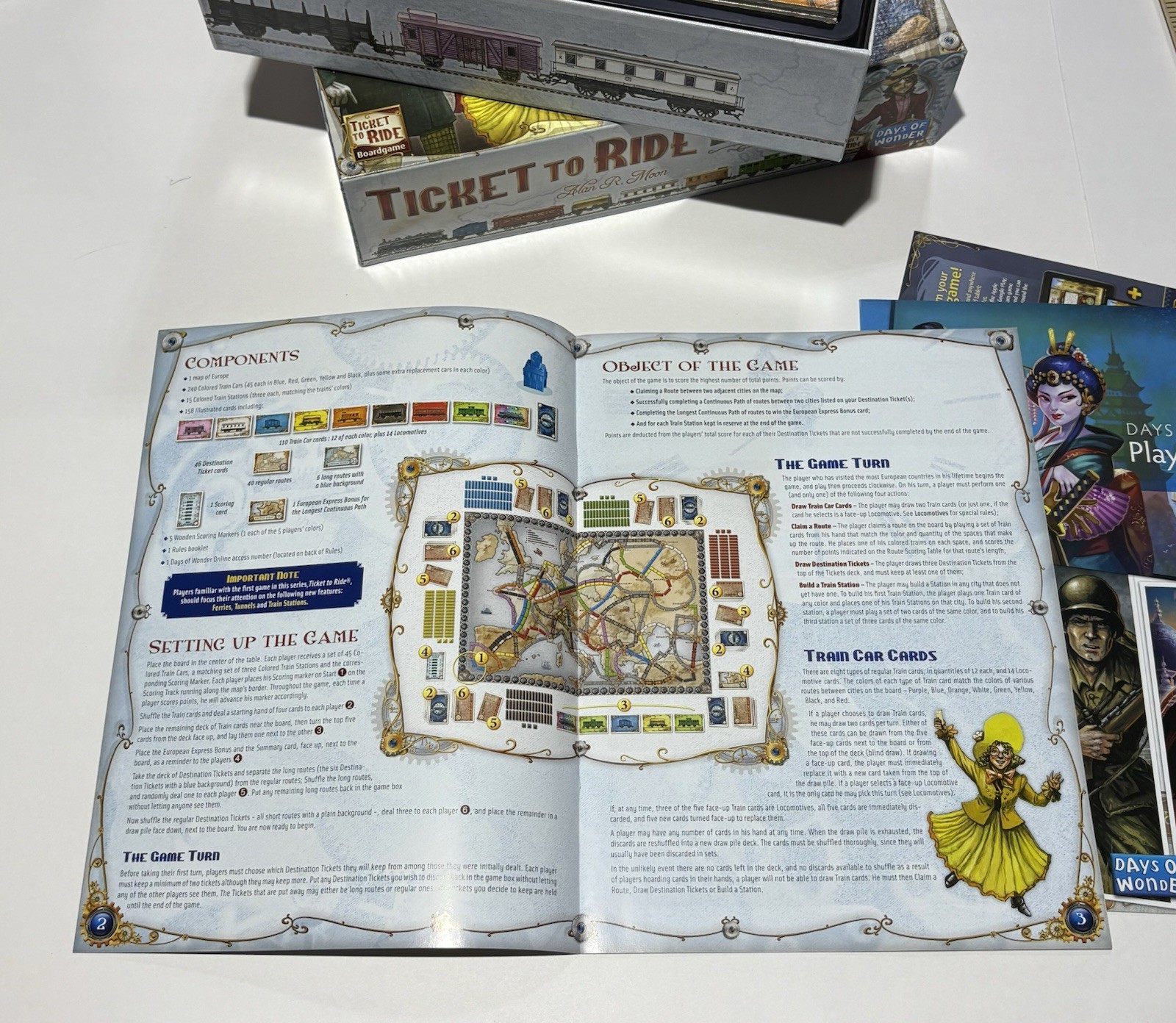 Ticket To Ride Europe Board Game EUC, Complete by Days Of Wonder