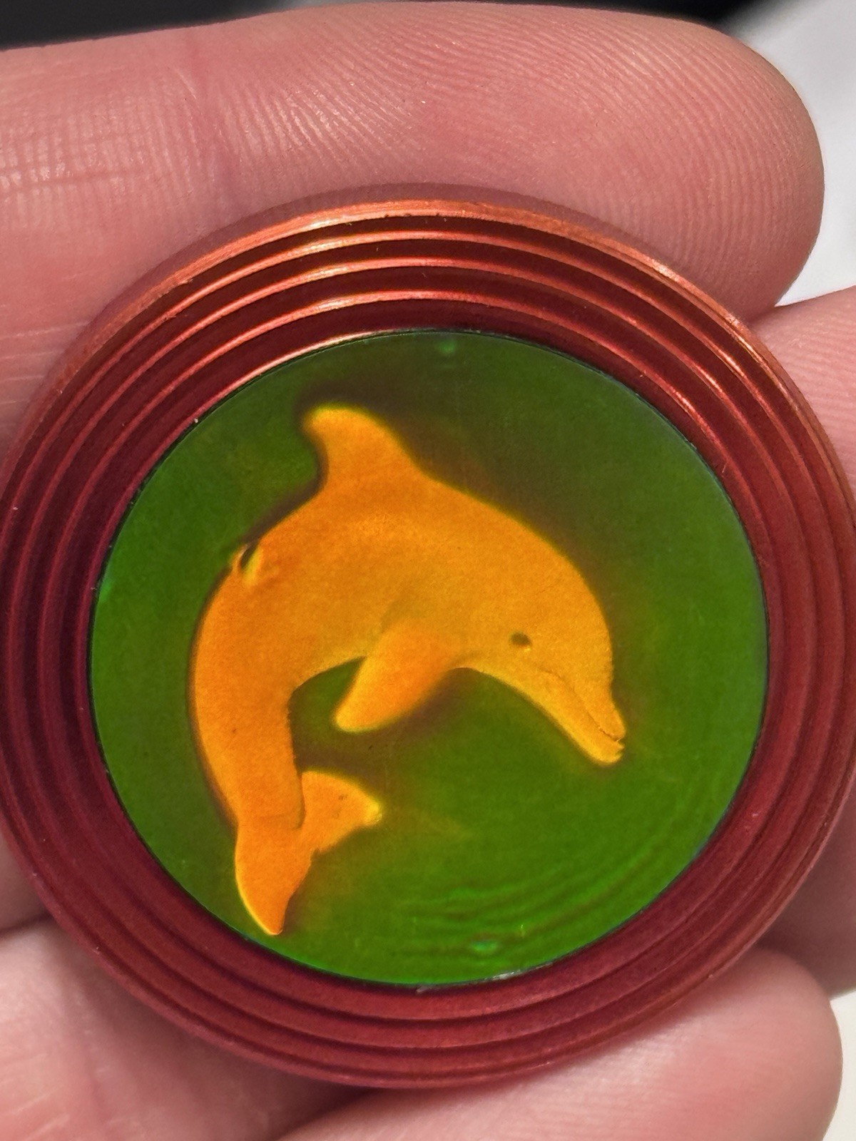 Vintage 90s Pogs Slammer Metal Holographic Dolphin Very Rare