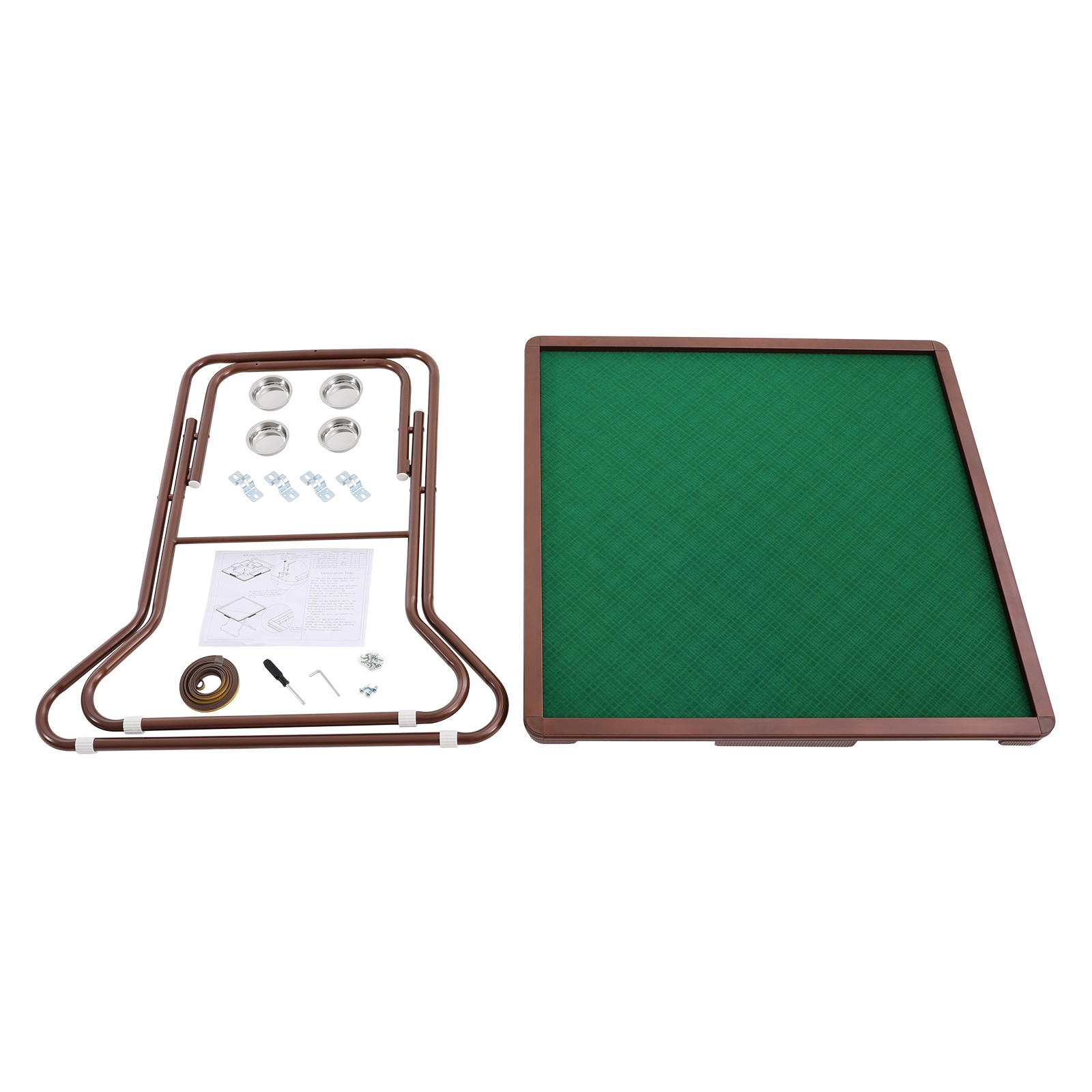 Mahjong Table w/ 4 Cup Holders & 4 Drawers for 4 Player People Foldable Portable