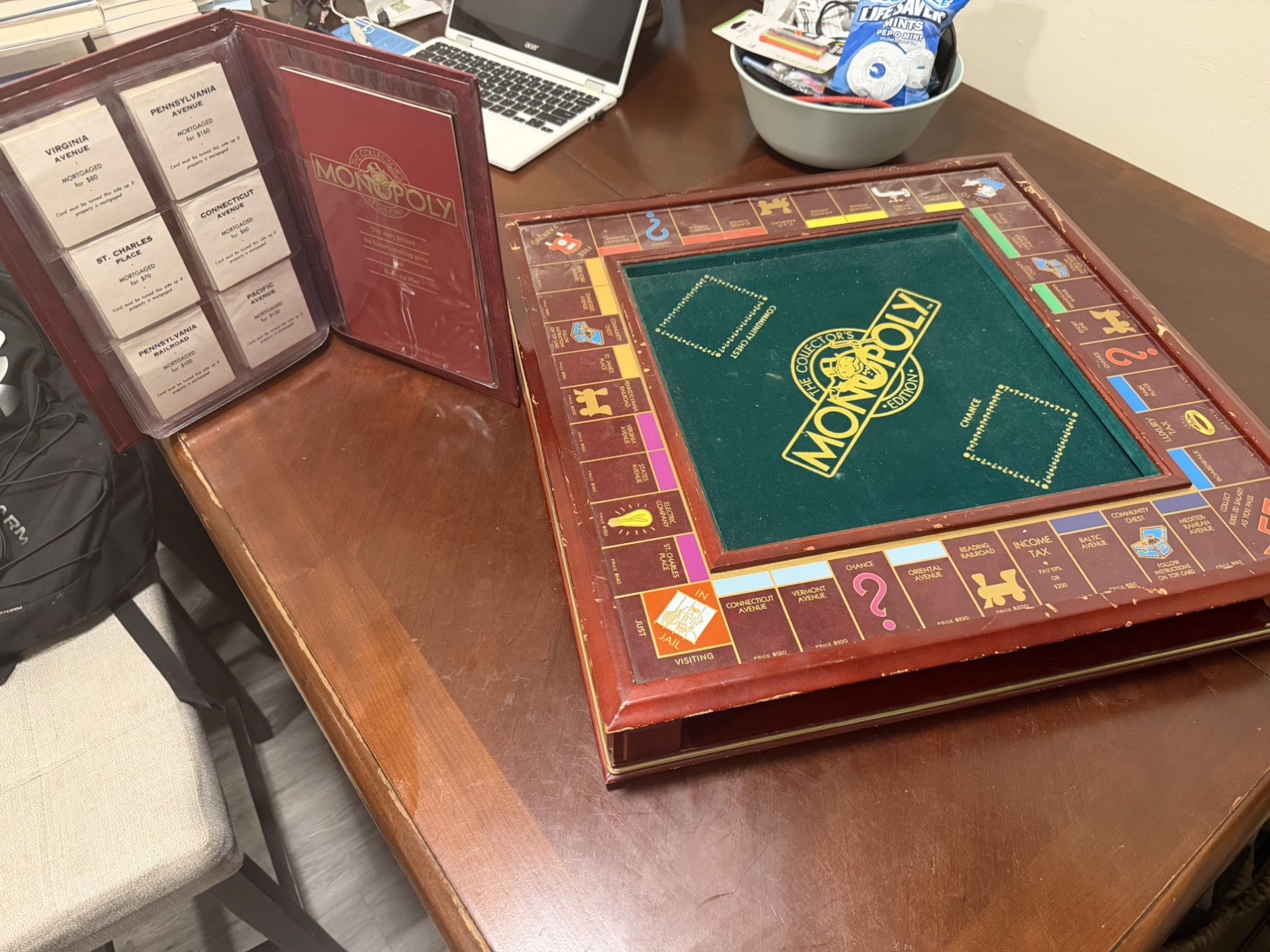 Franklin Mint The Collector’s Edition MONOPOLY Wooden Board Game Good Condition