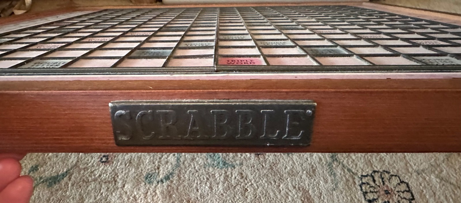 Restoration Hardware Giant Tabletop Scrabble Board Set Lazy Susan