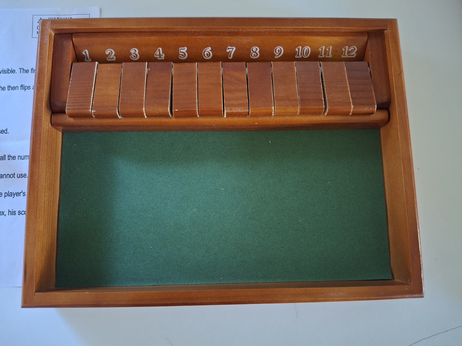 Shut The Box Wooden Dice Game Cardinal Games Classic Pub Game Complete