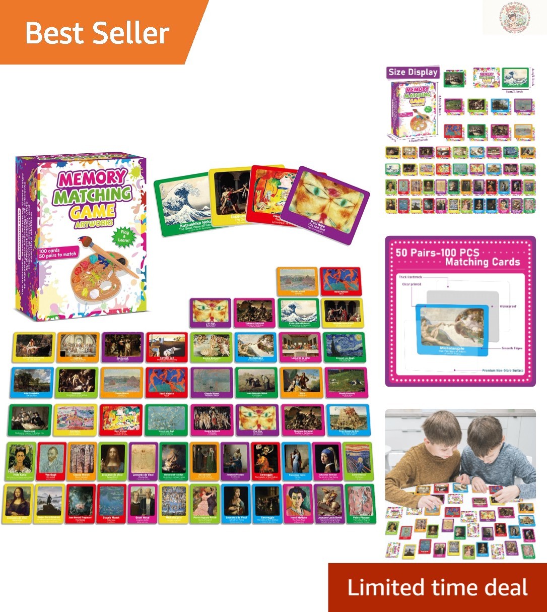 Engaging 100 PCS Famous Paintings Matching Cards for Adults – Fun & Educational