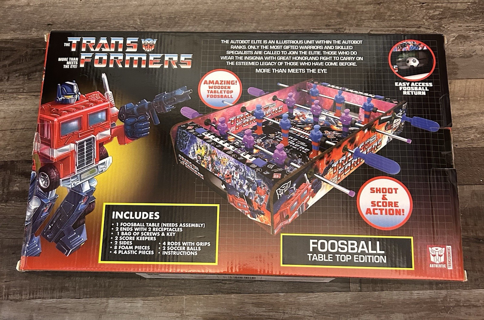 Transformers Table Top Foosball Complete Game Set Robots Theme Ages 5+