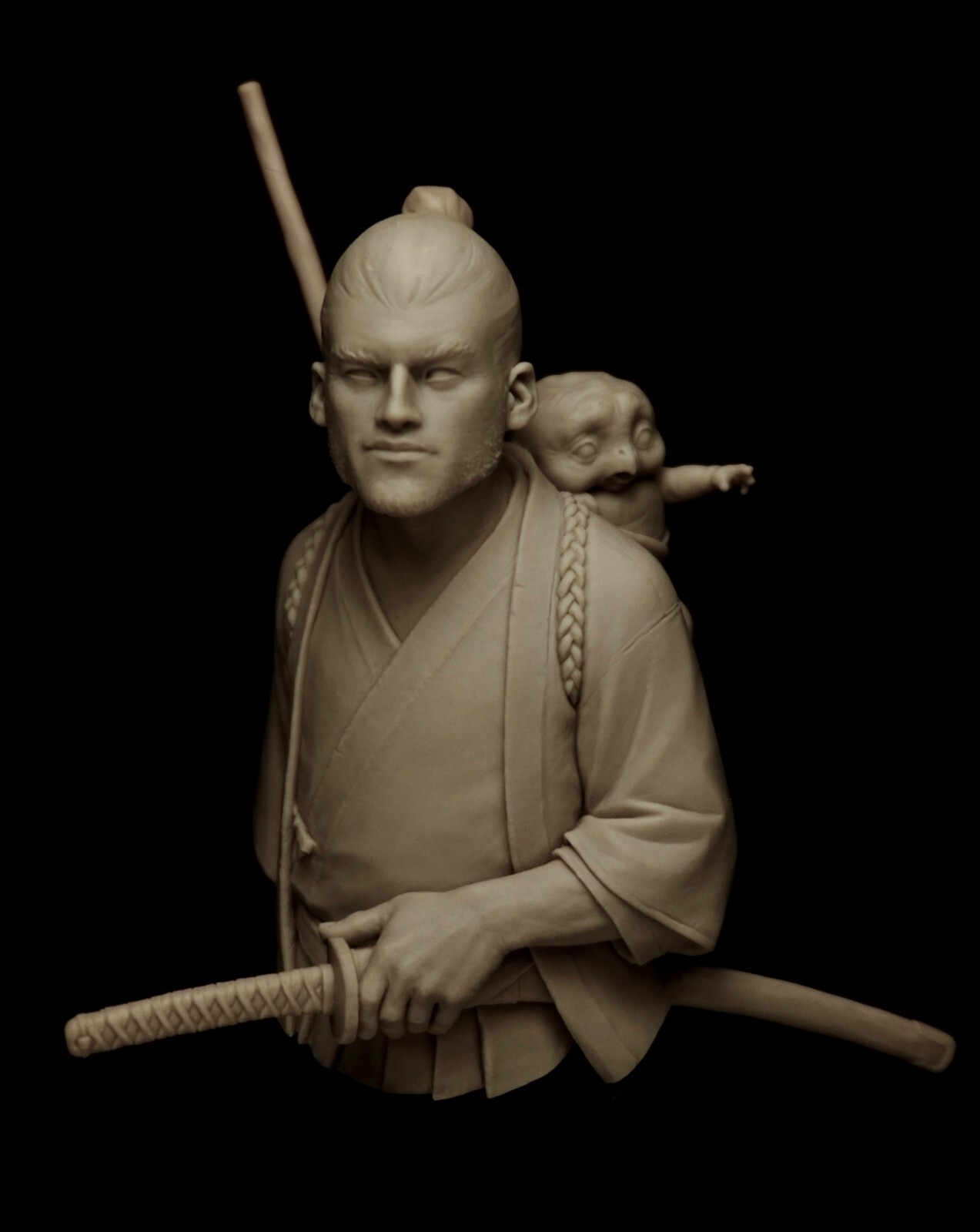 Spira Mirabilis Lucas Pina Baby Kappa Mandalorian Samurai Grogu Resin Bust #91